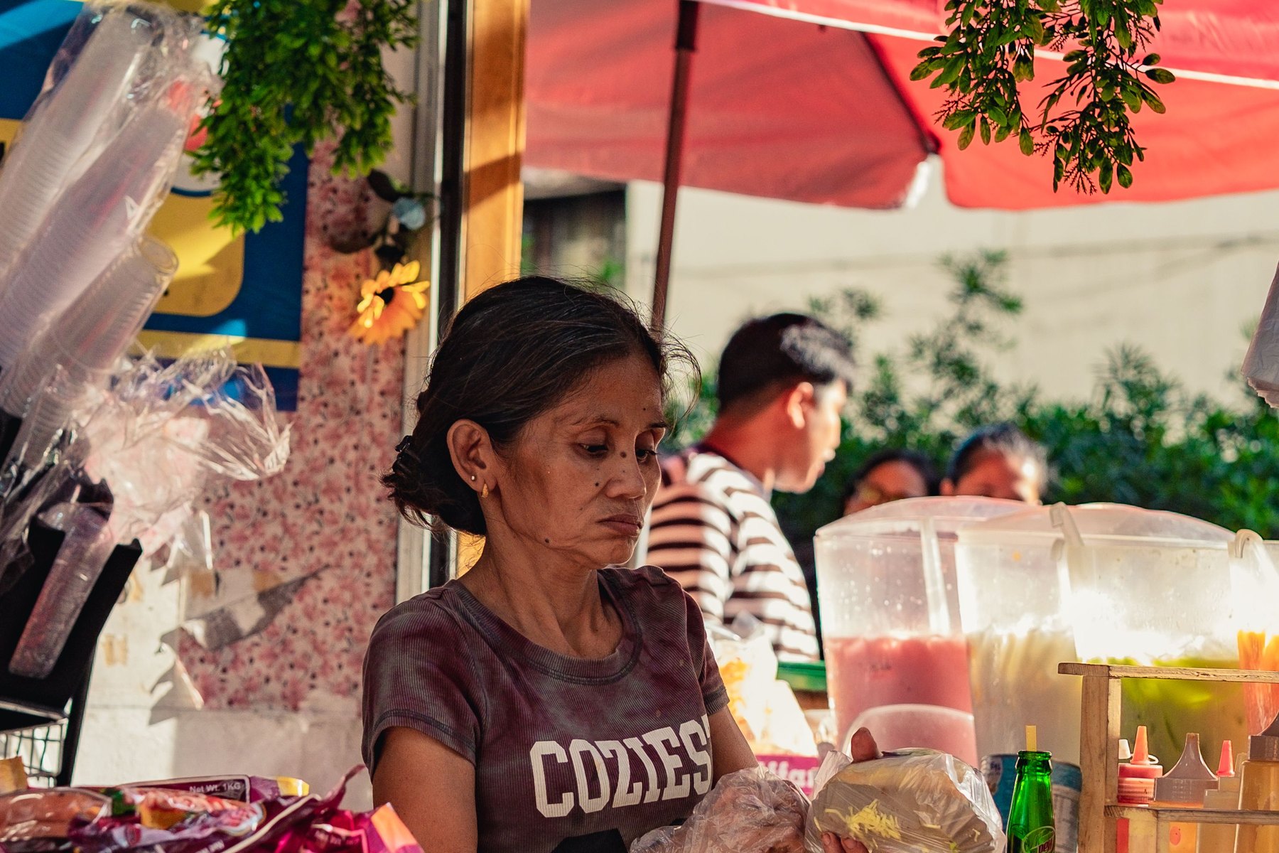 Small business owner at her stall in Manila